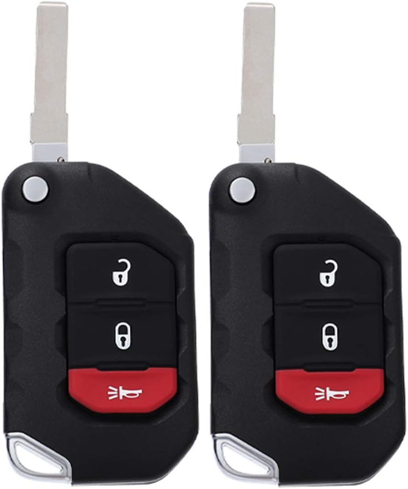 2 Pack 3 buttons Remote Control Car Key Fob 2018-2019 Fit for Jeep Wrangler 2.0L,2018-2019 Fit for Jeep Wrangler 3.6L OHT1130261,68416782AA