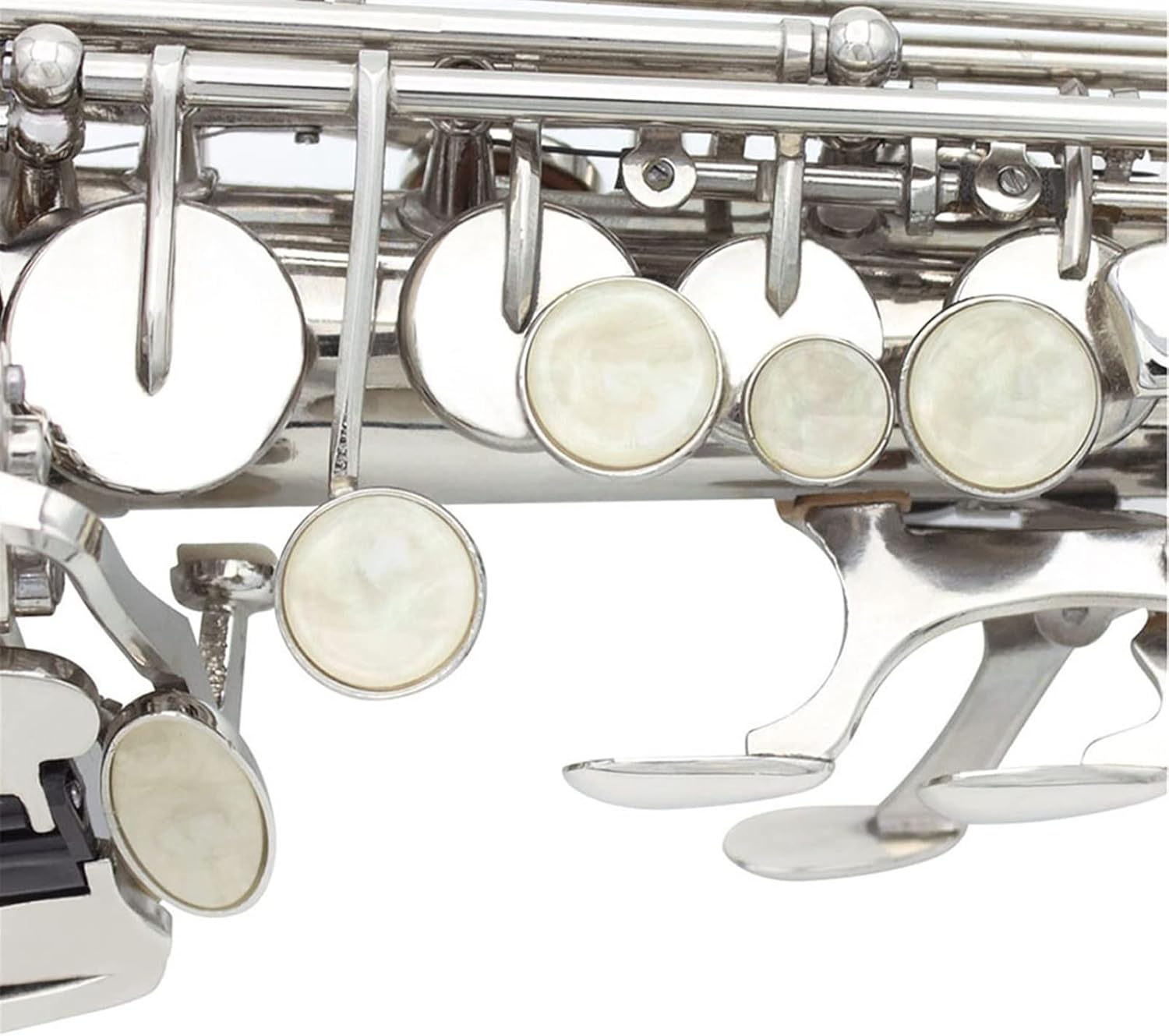 Sax Beginners Kit Silver Saxophone Bb Flat Professional Woodwind Instrument Brass Straight Sax with Case Musical Instrument Accessories Wind Instrument