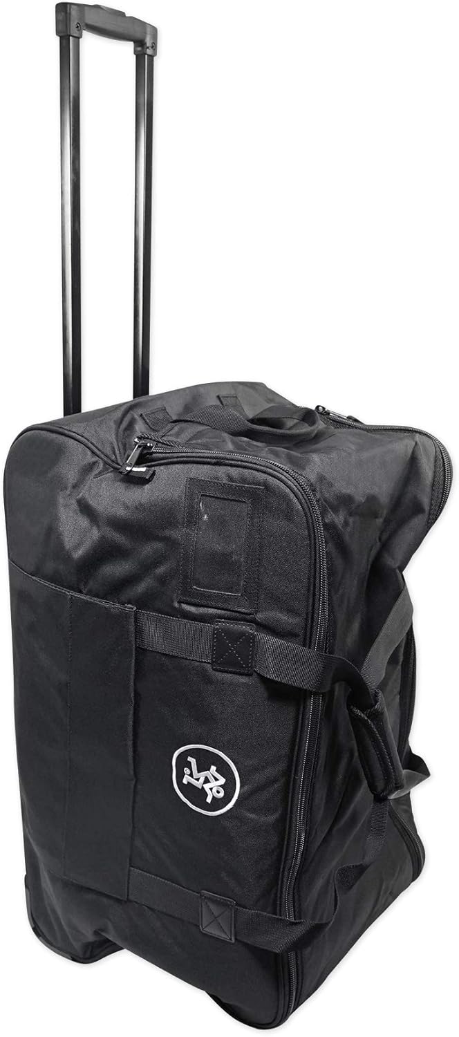 Rockville RCXFM20E-B 20 Foot Female to Male XLR Mic Cable Black 100% Copper Bundle with Mackie Water-Resistant Rolling Speaker Bag Carry Case for Thump12A & Thump12BST