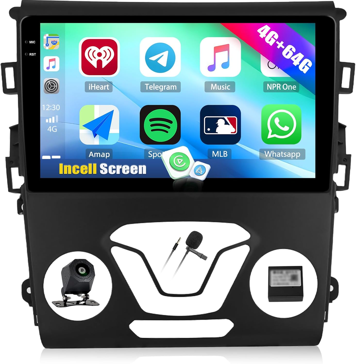 4G+64G Car Stereo for Ford Fusion Radio 2013-2016 with Wireless CarPlay Android Auto Android 15 Head Unit 9