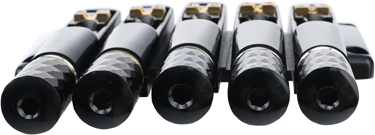 Black Headless Electric Bass Bridge 5 String Bass Bridge with Brass Saddles Bass Parts Replacement for 5 String Headless Bass