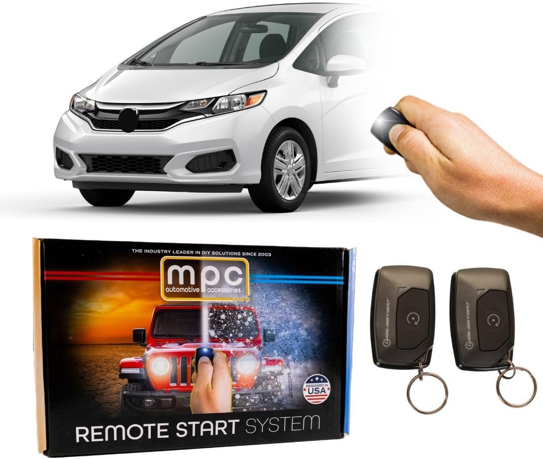 MPC Remote Start Compatible with Honda Fit 2015-2020 |Push to Start| |Plug N Play| with T-Harness - (2) Extended Range 1-Button Remotes - Up to 800 ft - Premier USA Tech Support
