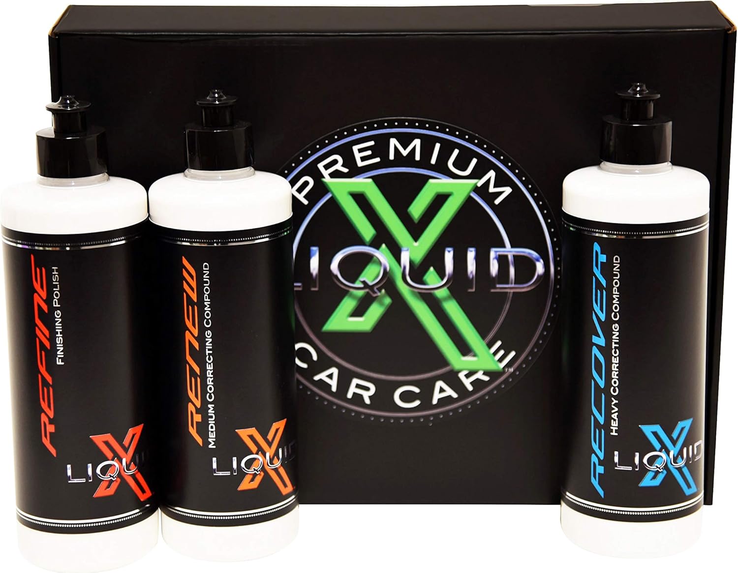 Liquid X 3 Step Polishing Box Kit - Heavy Correcting Compound, Medium Correcting Compound & Finishing Polish