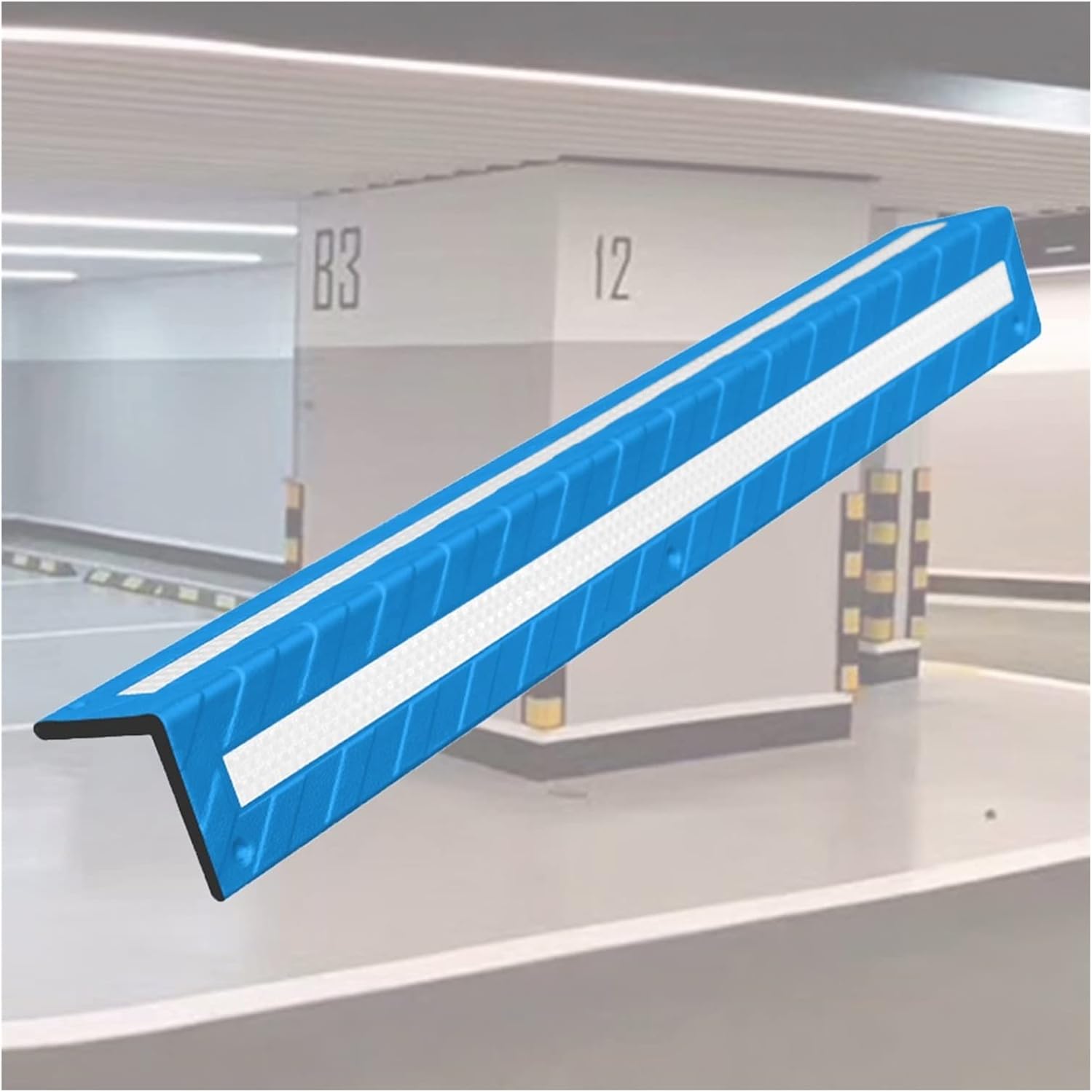 Garage Wall Protection, Reflective Rubber Wall Corner Guard, Parking Garages Warehouses, Parking Protect Car Corner,Blue-1cm-16pcs
