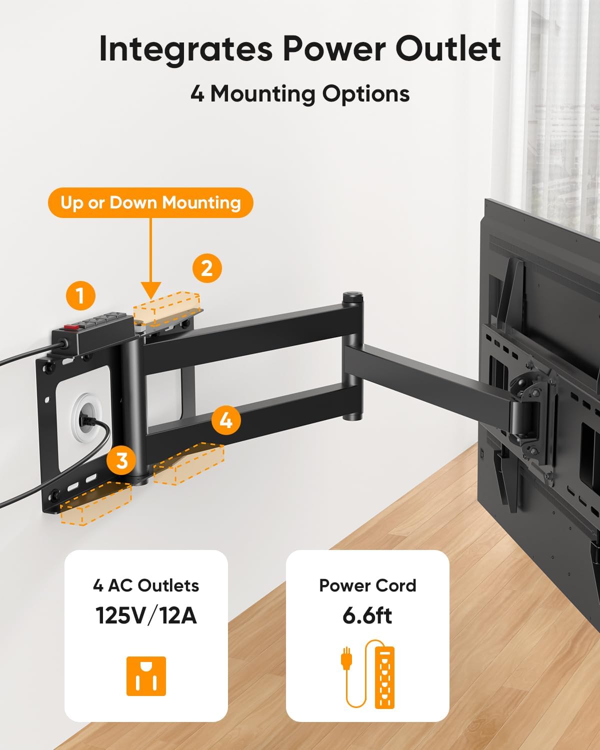 FORGING MOUNT Long Arm TV Wall Mount for 42-80 inch TVs, 43