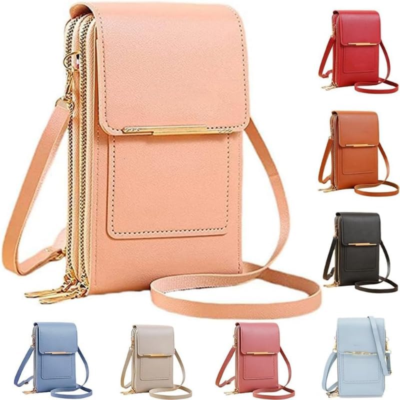 Anti-Theft Genuine Leather Crossbody, RFID Blocking Phone Purse for Women, Secure Shoulder Bag with Wallet