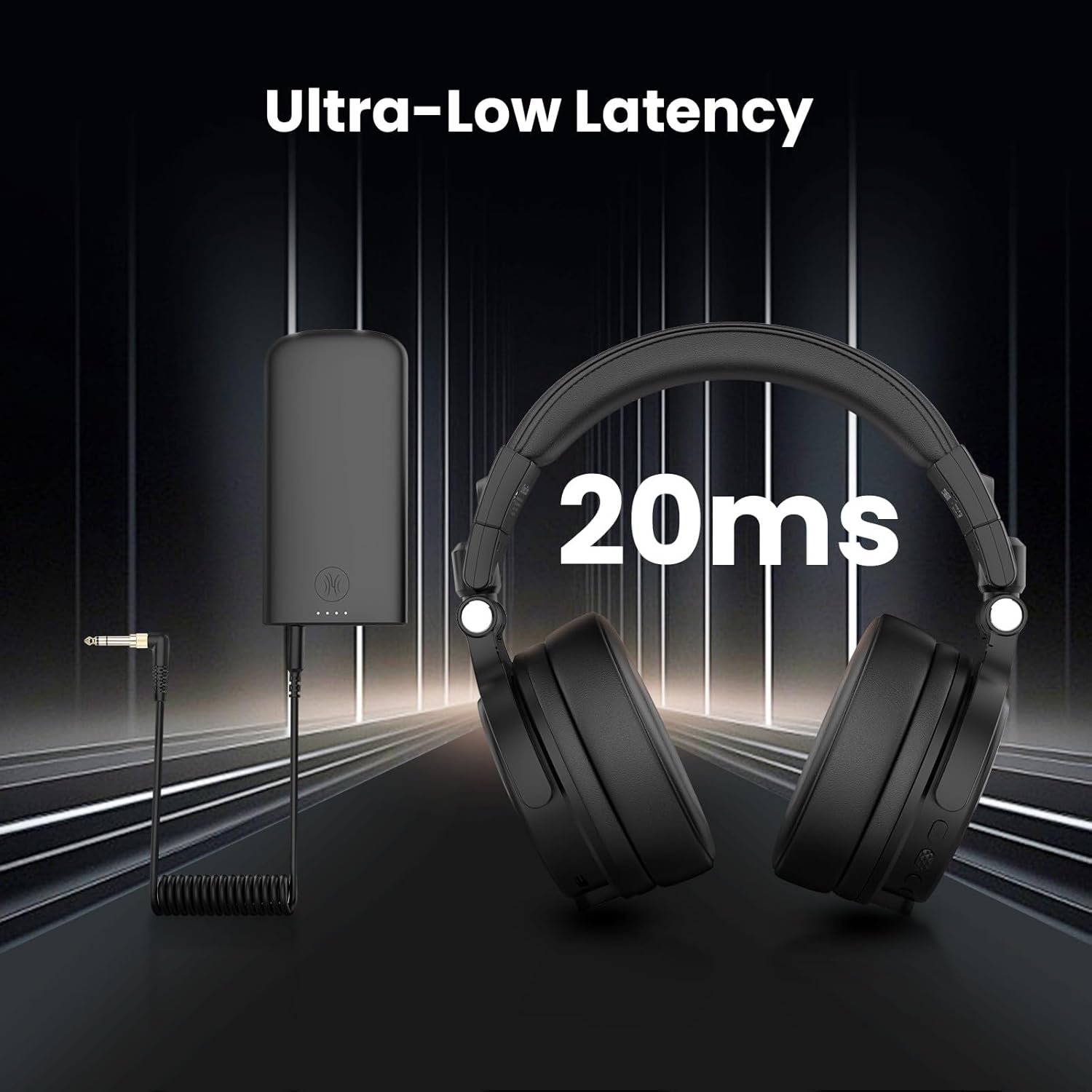 OneOdio Studio Max 1-20MS Low-Latency Wireless DJ Headphones, 120H Playtime, Lossless Hi-Res/LDAC Audio, Dual-Mic ENC, Dongle/Bluetooth/Wired Connection for Studio Guitar and Gaming PC Computer