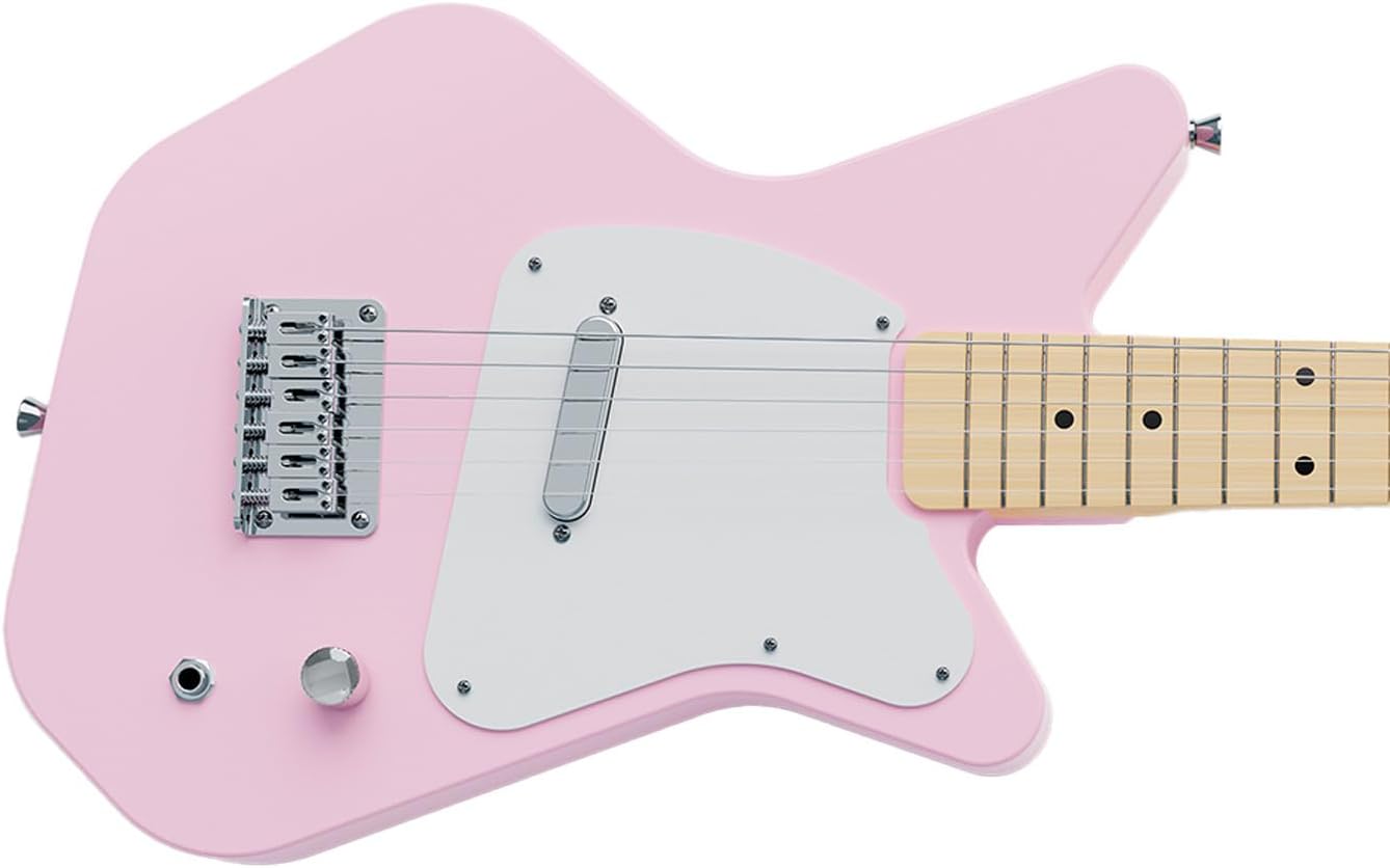 Loog Pro VI Electric kids real guitar for Beginners Ages 9+ Learning app & lessons included (Pink)