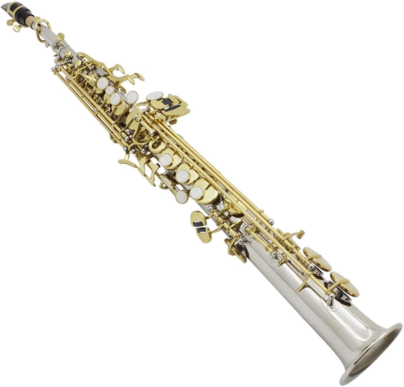 Saxophone Bb Flat Woodwind Instrument Brass Straight with Case Mouthpiece