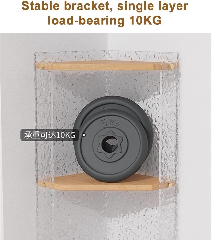 Wall Corner Bookshelf Multi Unit Organizer,Transparent Display Shelf Corner Shelves Freestanding Bookcase for Bedroom Modern Accent Cabinet Sundry Storage Shelves ()