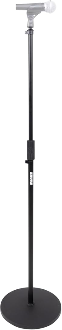 Shure by Gator Round Base Mic Stand with Standard Height-Adjustable Twist Clutch and 10