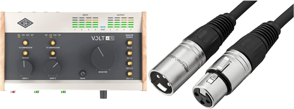 UA Volt 476 USB Audio Interface + Amazon Basics XLR Microphone Cable (6 Foot)