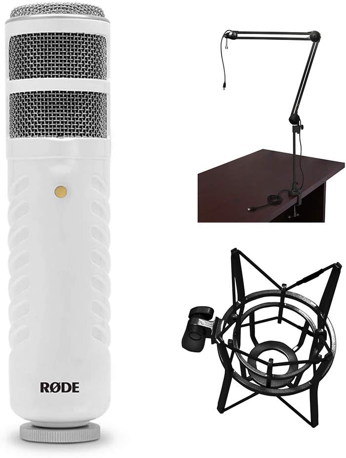 Rode Podcaster Studio Custom Kit: Podcaster, Two-Section Broadcast Arm with Integrated USB Cable, and PSM1 shock mount