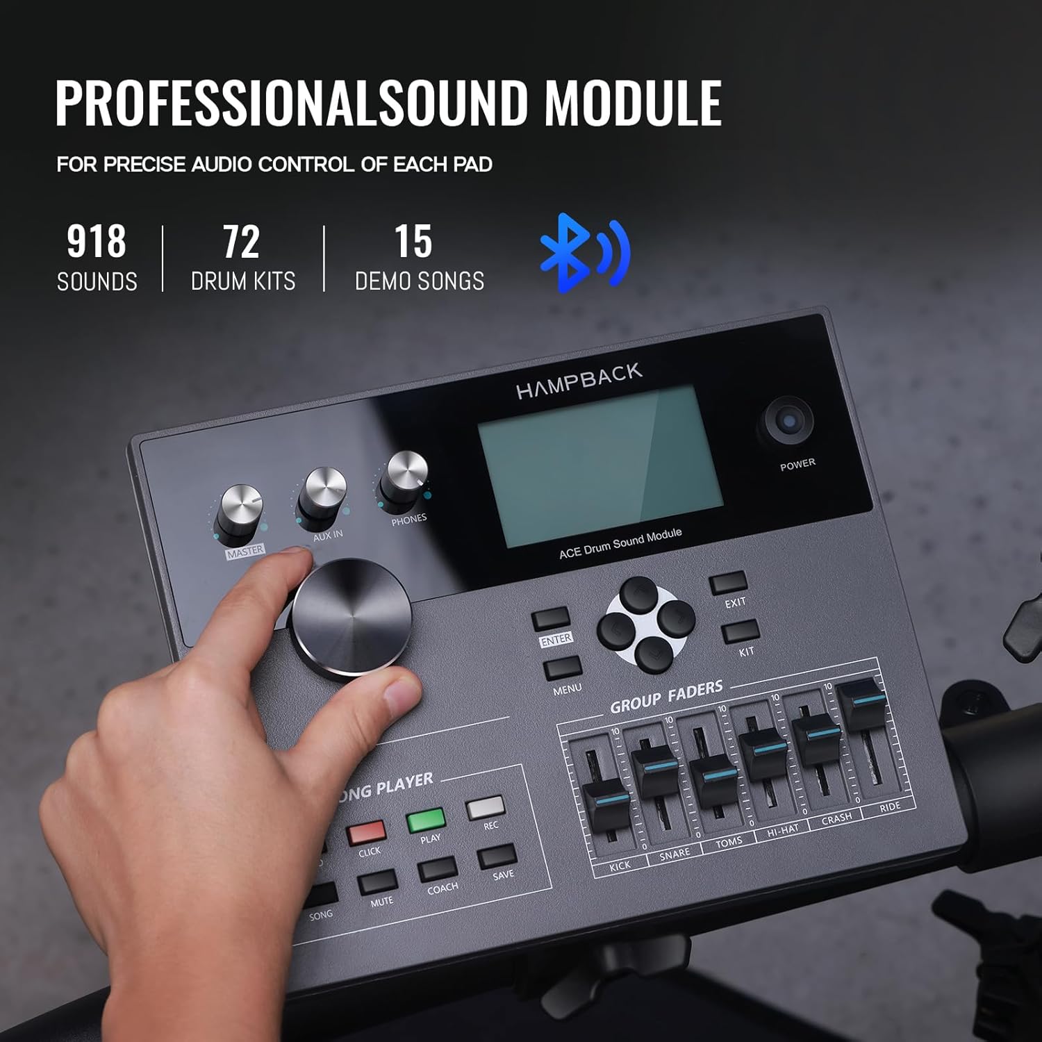 ACE-310 Electric Drum Set with 8'' Drum Pads, 12'' Cymbals with Choke, 5