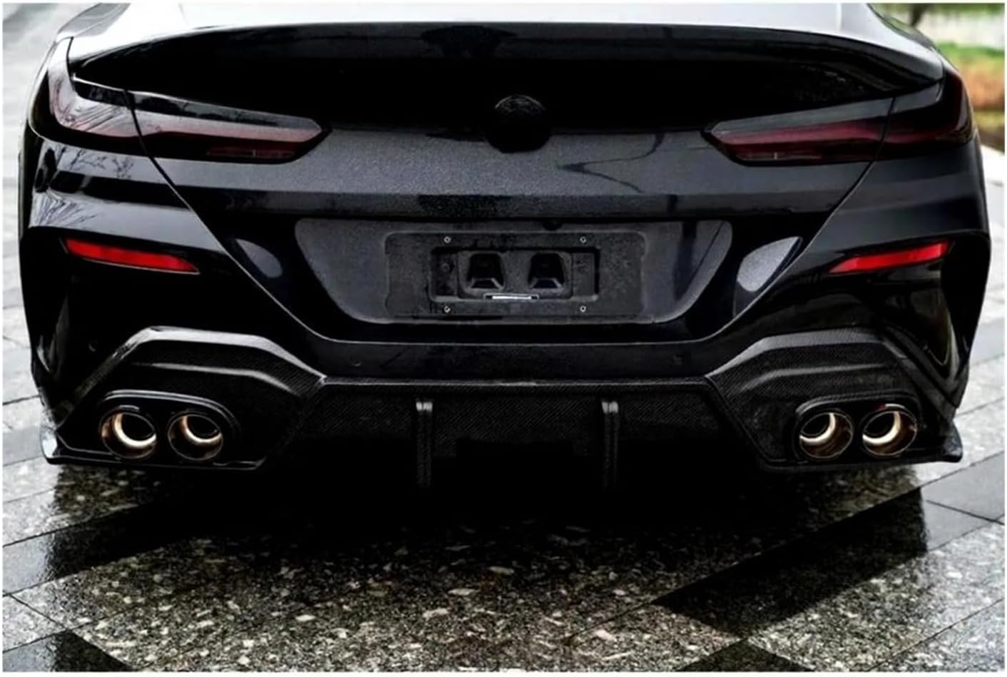 Car Bumper Rear Lip Diffuser Spoiler Compatible for BMW 840i G14 G15 G16 8 Series 2019 2020(Dry Double Carbon Fiber)