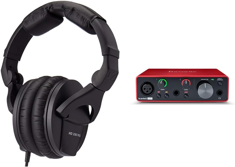 Sennheiser HD280PRO Headphone (New Model) & Focusrite Scarlett Solo (3rd Gen) USB Audio Interface with Pro Tools | First