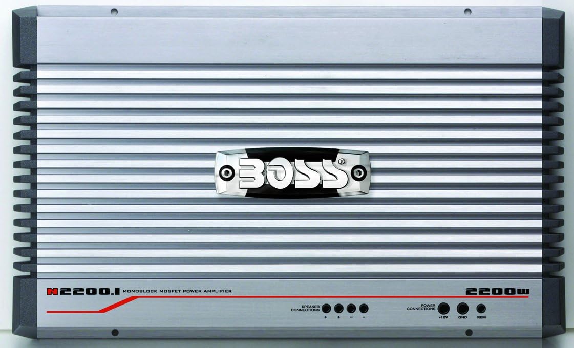 BOSS Audio Systems ONYX N2200.1 2200 Watts Mosfet Monoblock Power Amplifier with Remote Subwoofer Level Control