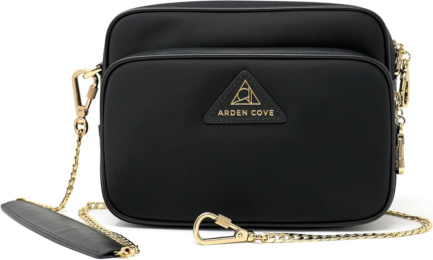 Womens Anti-Theft Water-Proof Travel Crossbody Bag with Locking Clasps Chain Strap