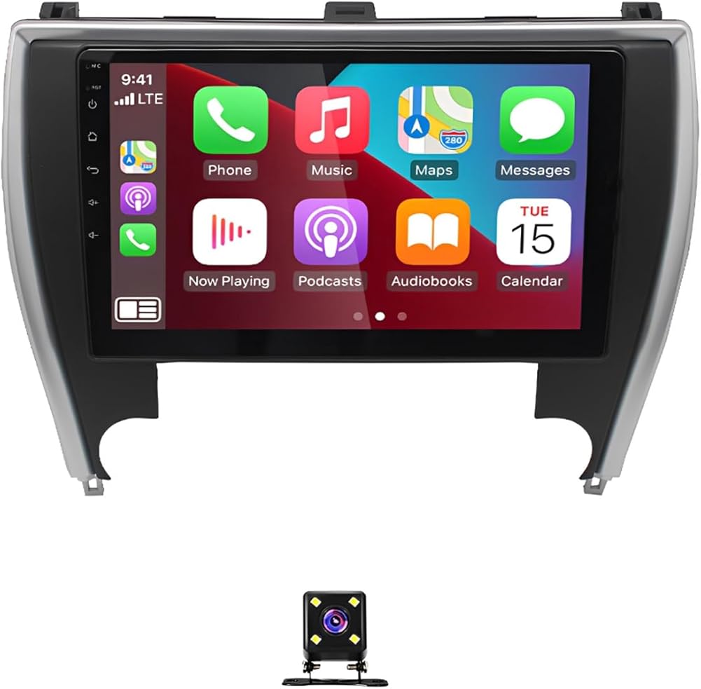 2G+32G Android 13 Car Stereo with Wireless Carplay & Android Auto, 10 Inch Touch Screen Car Radio with GPS FM Backup Camera WiFi SWC Compatible with Camry 2015 2016 2017