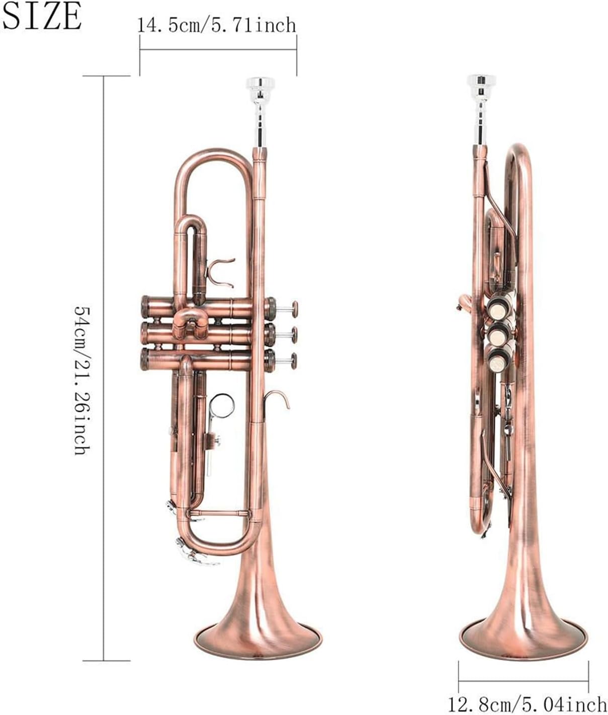 Bronze cornet B flat mini trumpet professional musical instrument