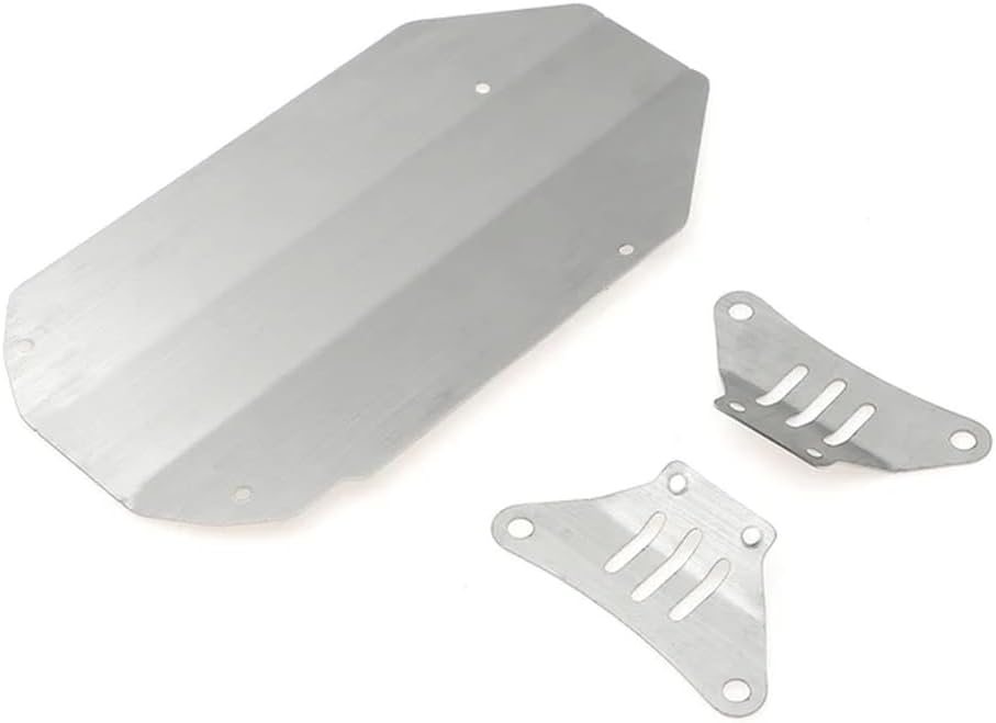 Stainless Steel Skid Plate Gearbox Protector Compatible with 1/10 RC Car Chassis Armor Compatible with TT02 Model(Suit)