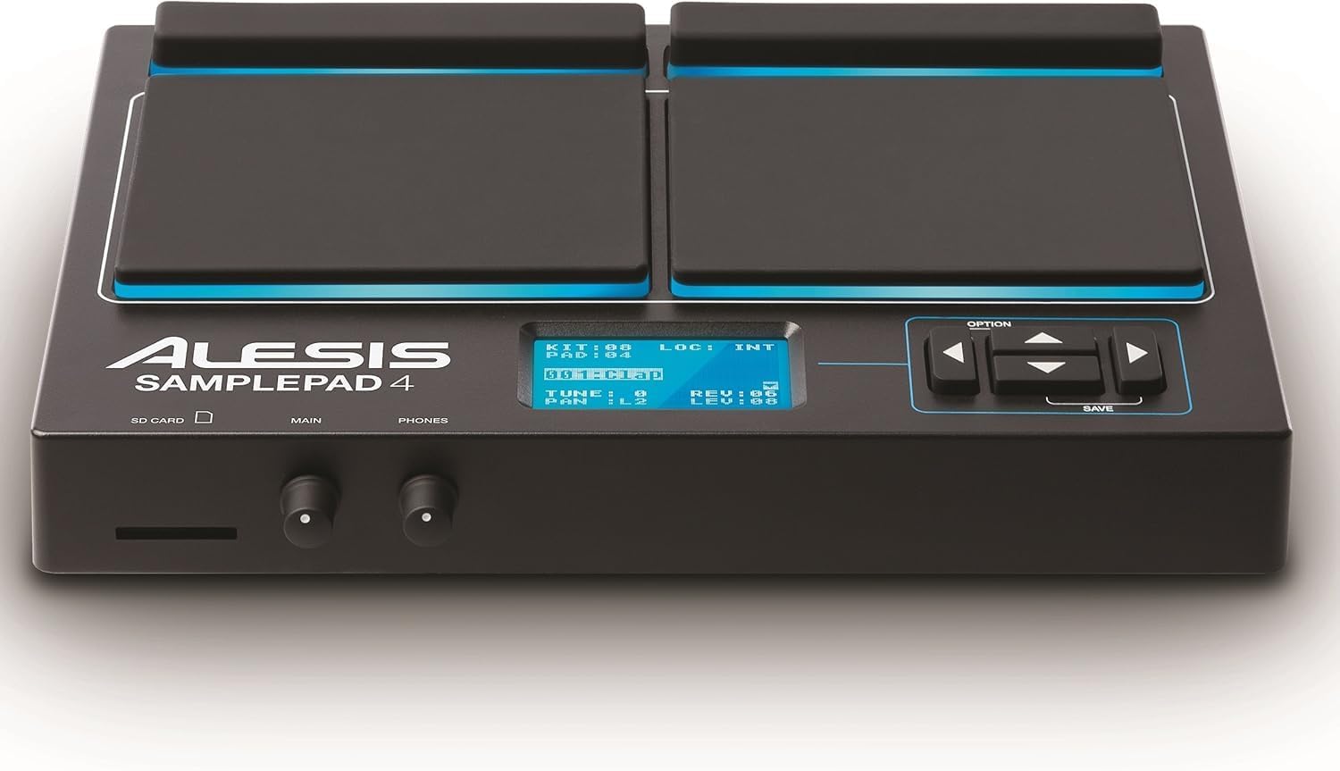 Alesis Sample Pad 4 - Compact Percussion and Sample Triggering Instrument with 4 Velocity Sensitive Pads, 25 Drum Sounds and SD/SDHC Card Slot