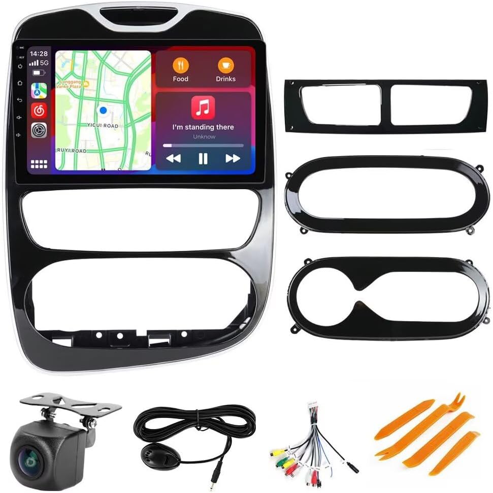 Stereo Radio for Renault Clio 4 2012-2018 - Biorunn Carplay and Android Auto GPS Navigation - (4GB+32GB) Head Unit 10.1 Inch Blu-etooth RDS FM AM DSP