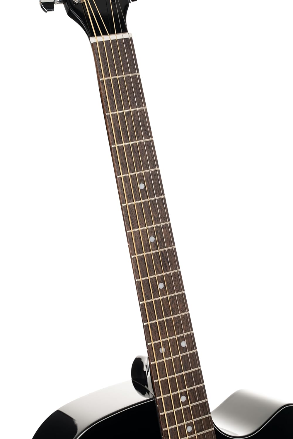 Cort EARTH60CEBK Earth 60 Dreadnought Solid Top Acoustic Electric Guitar, Black Gloss