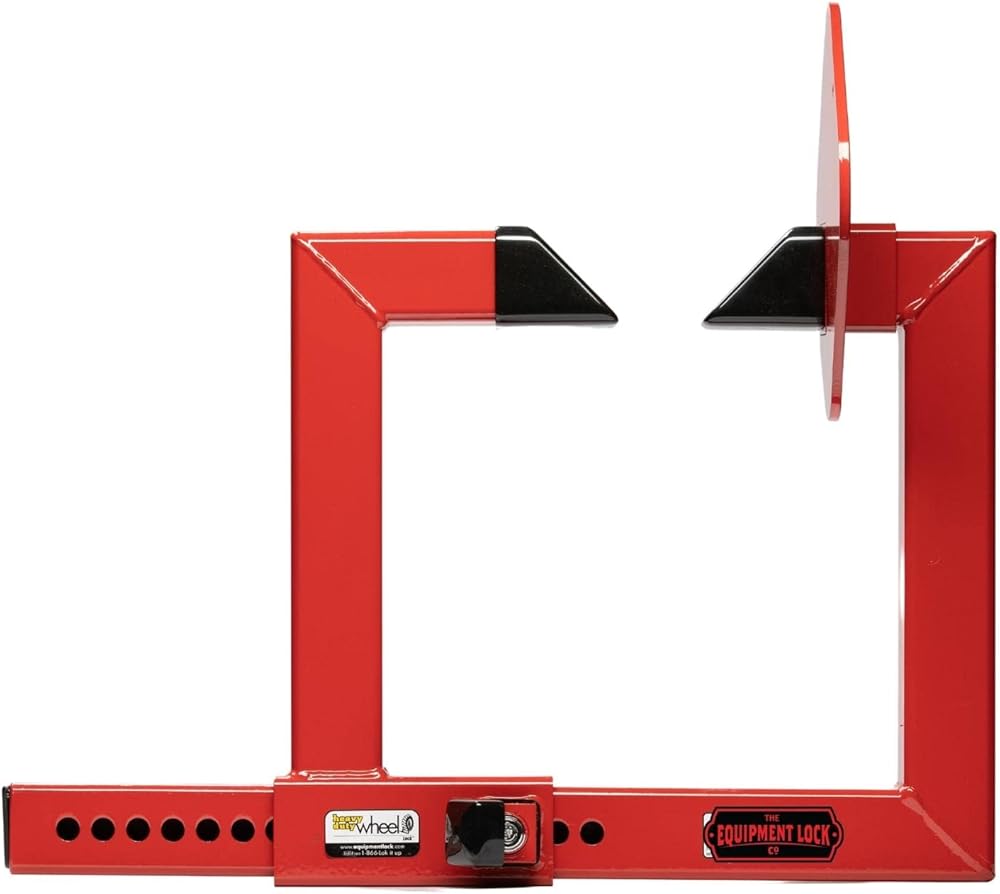 Equipment Lock Heavy Duty Wheel Lock - Powder Coated Steel Car Boot - Trailer Wheel Lock, Anti Theft Tire Boot for Wheels up to 20-1/2