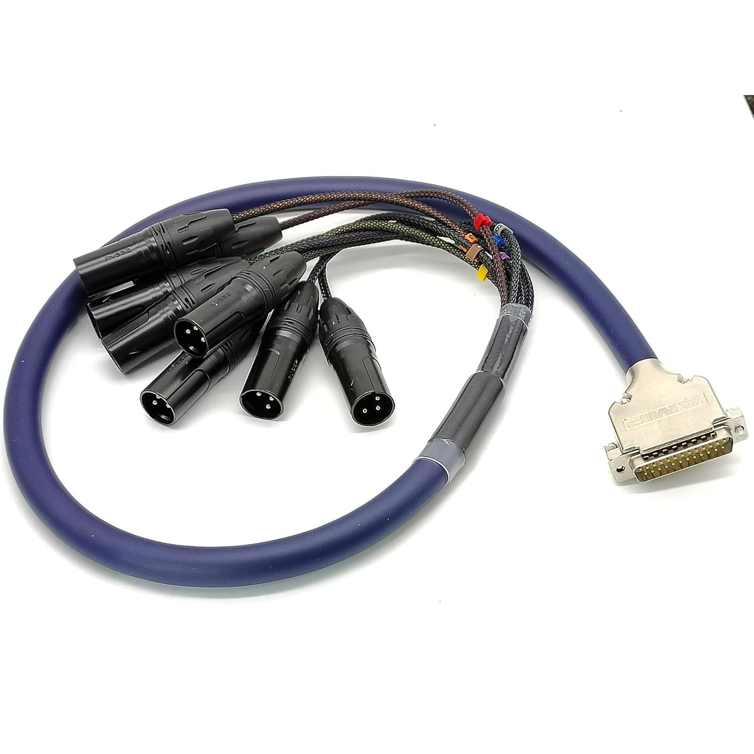 1Meter DB25 Male to 8 XLR Male Audio Snake PVC Cable