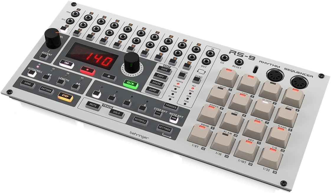 Behringer RS-9 Rhythm Digital Sequencer Module with 10 Drum Channels for Eurorack