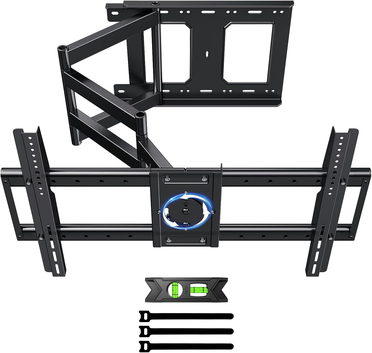 Long Arm TV Wall Mount with 180°Swivel and Tilt +5/-20° Level Adjustment, TV Bracket Screen with Rotates 90° for TVs 37-75 Inches，Fits 8