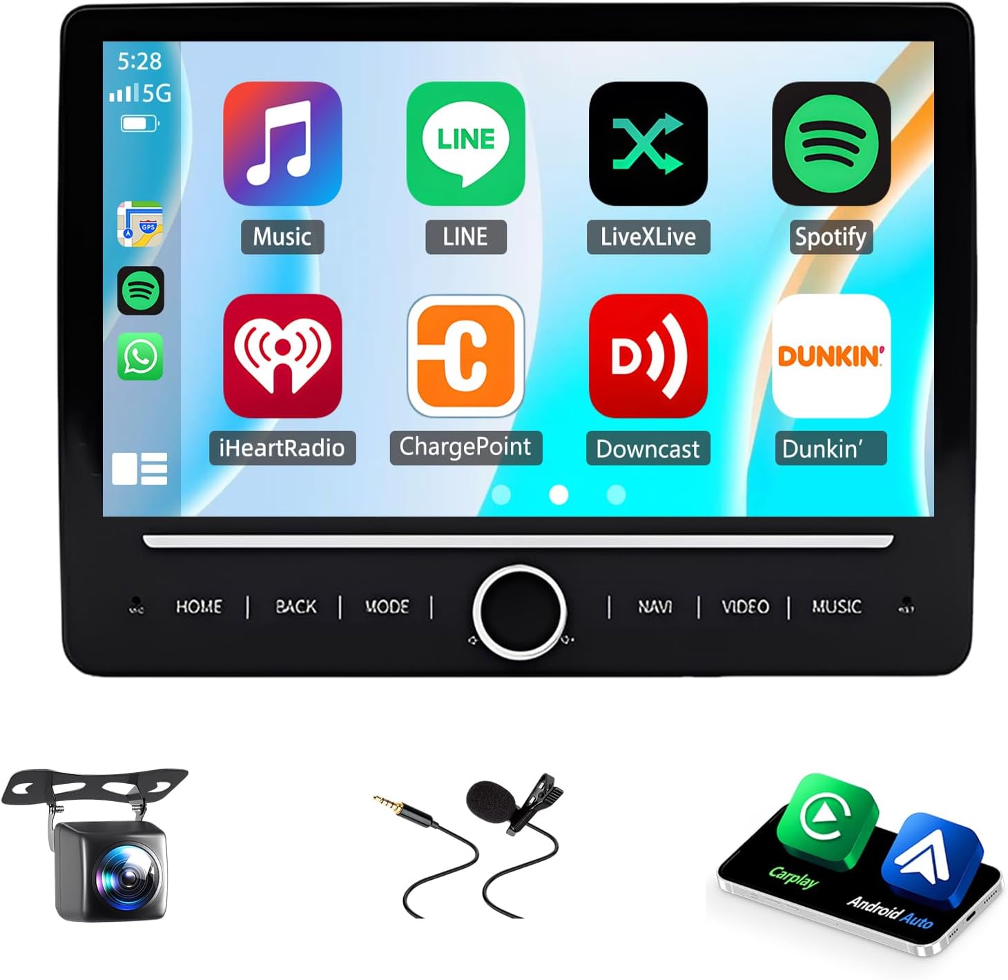 4+64G Android 14 Car Stereo Fit for Jeep Wrangler JK Compass Grand Cherokee Dodge Ram, 10inch Touch Screen with Wireless Carplay Android Auto AHD Backup Camera Mirror Link GPS SWC WiFi FM