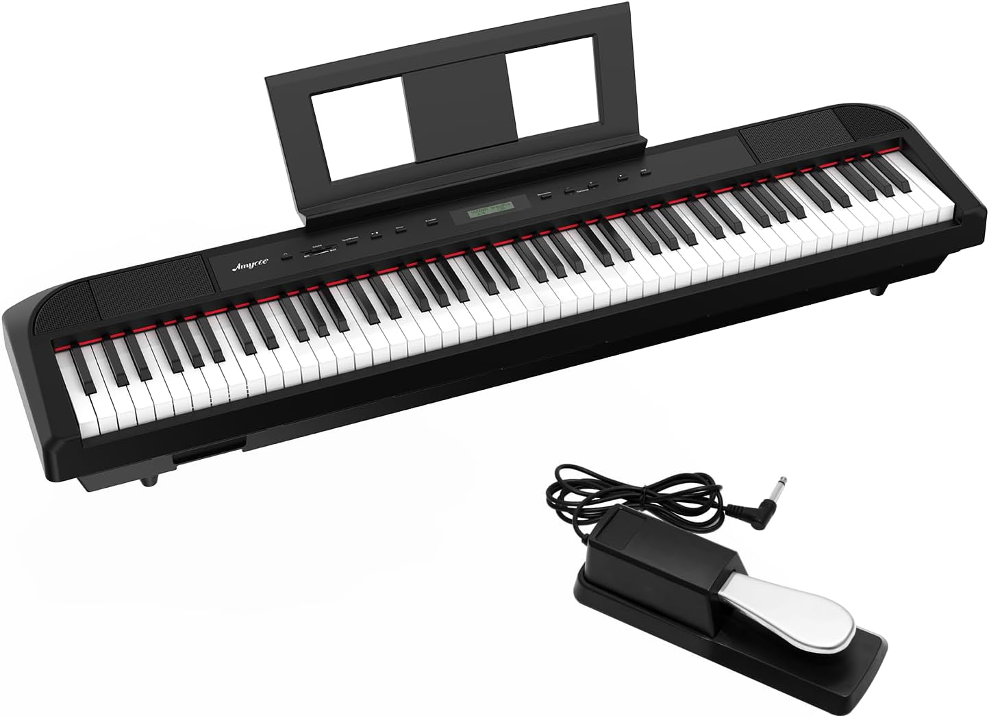 GarveeLife 88-Key Weighted Digital Piano, Portable Electric Keyboard Piano with Metal Pedal, Power Supply, Built-In Speakers – Full Size for Beginners and Professionals