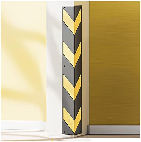 Reflective Wall Edge Protector, Rubber Protector Wall Corner Bumper Guards, Car Parking and Warehouse Yellow Safety Strips-Black+yellow-100cm-8pcs