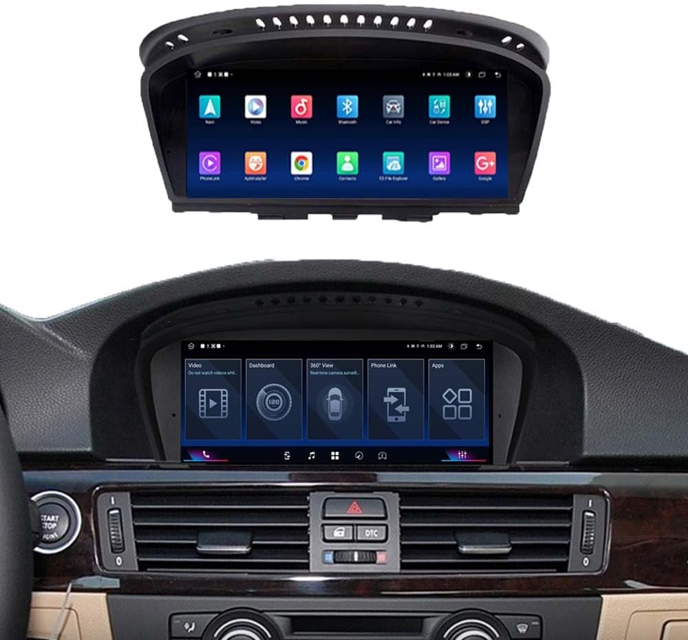 8.8″ Android 12 Touchscreen Android Auto for BMW 3/5/6 Series E60/E61/E63/E64/E90/E91/E92/E93 Wireless CarPlay Screen Display Retrofit Multimedia Car Radio Stereo Receiver with CIC System-4 Pin