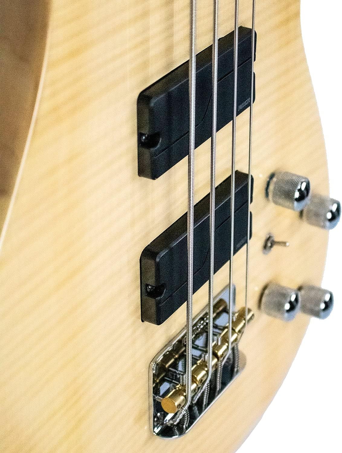 Sawtooth Mod24 Series Natural Flame Maple 24 Fret Electric Bass Guitar