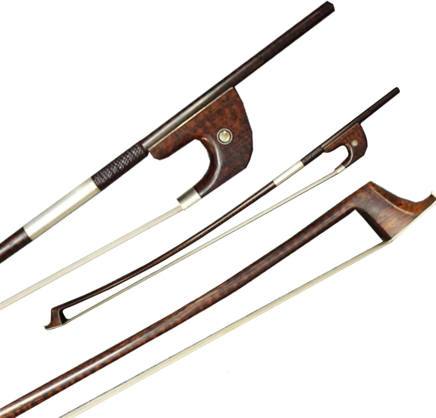 TSTS Handmade Snakewood Double Bass Bow for 4/4 Size German Style Snakewood Frog Professional Violin Bow