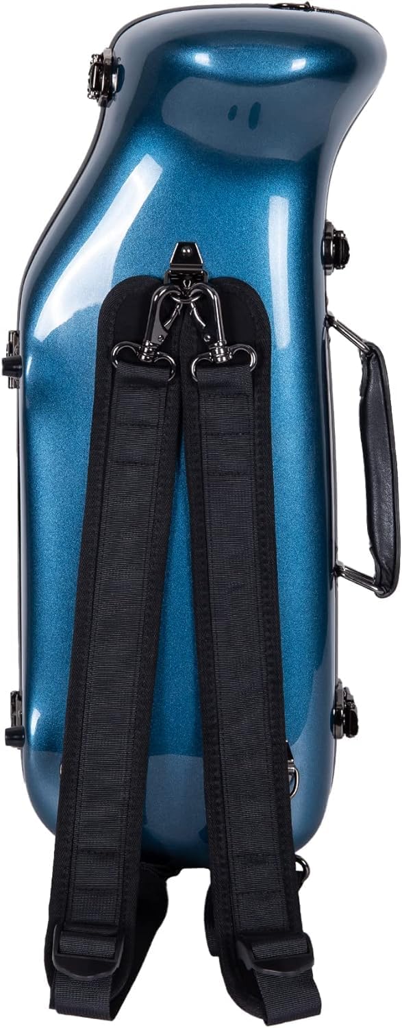 Crossrock Trumpet Case- Fiberglass Hardshell with Backpack Straps in Blue