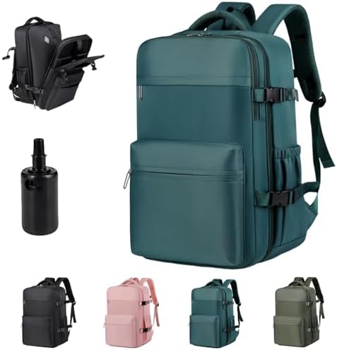 Large Capacity Travel Compression Backpack, with Electric Pump, Water-Resistant, Lightweight (Blue,with Pump)