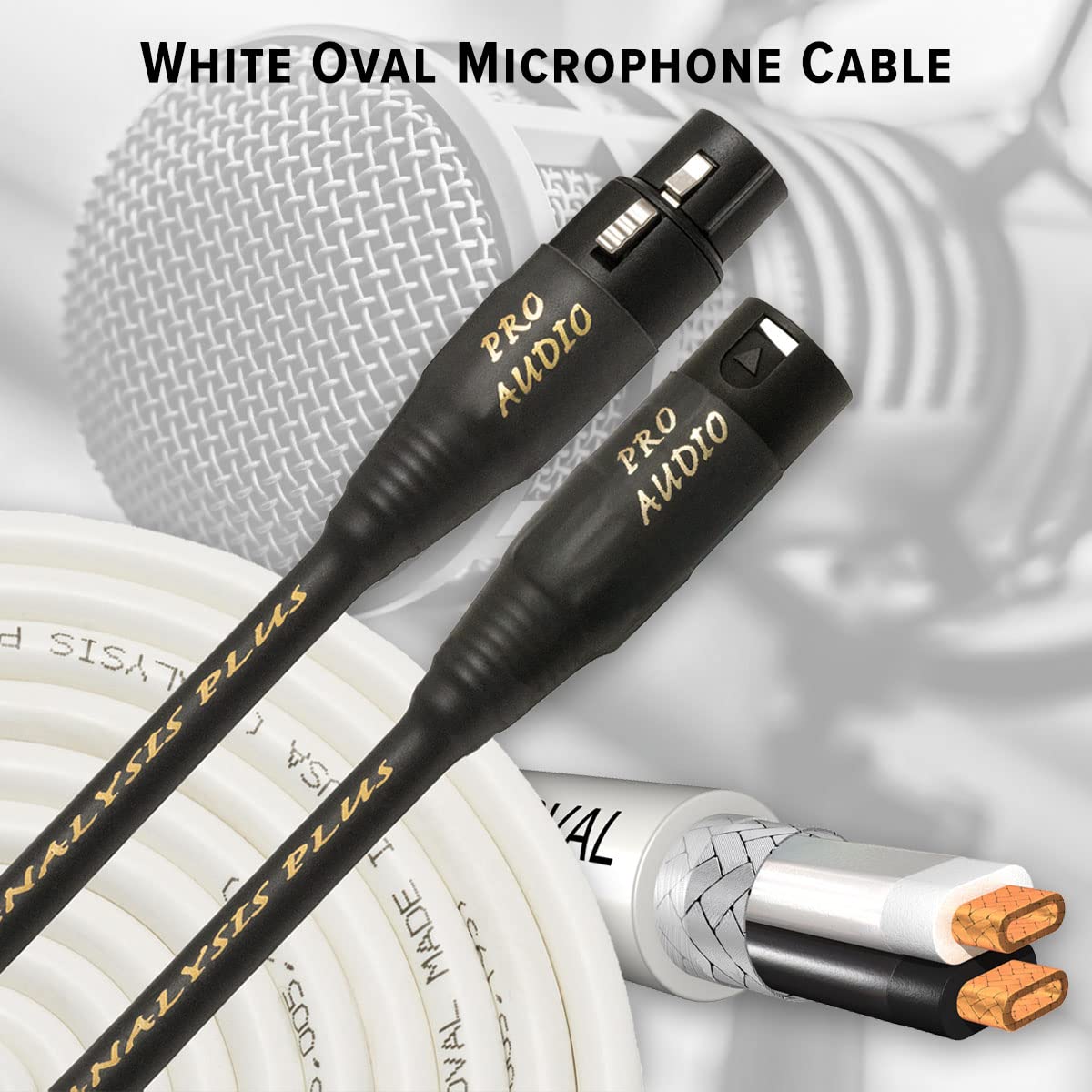 Analysis Plus White Oval Microphone Cable (10 Feet)