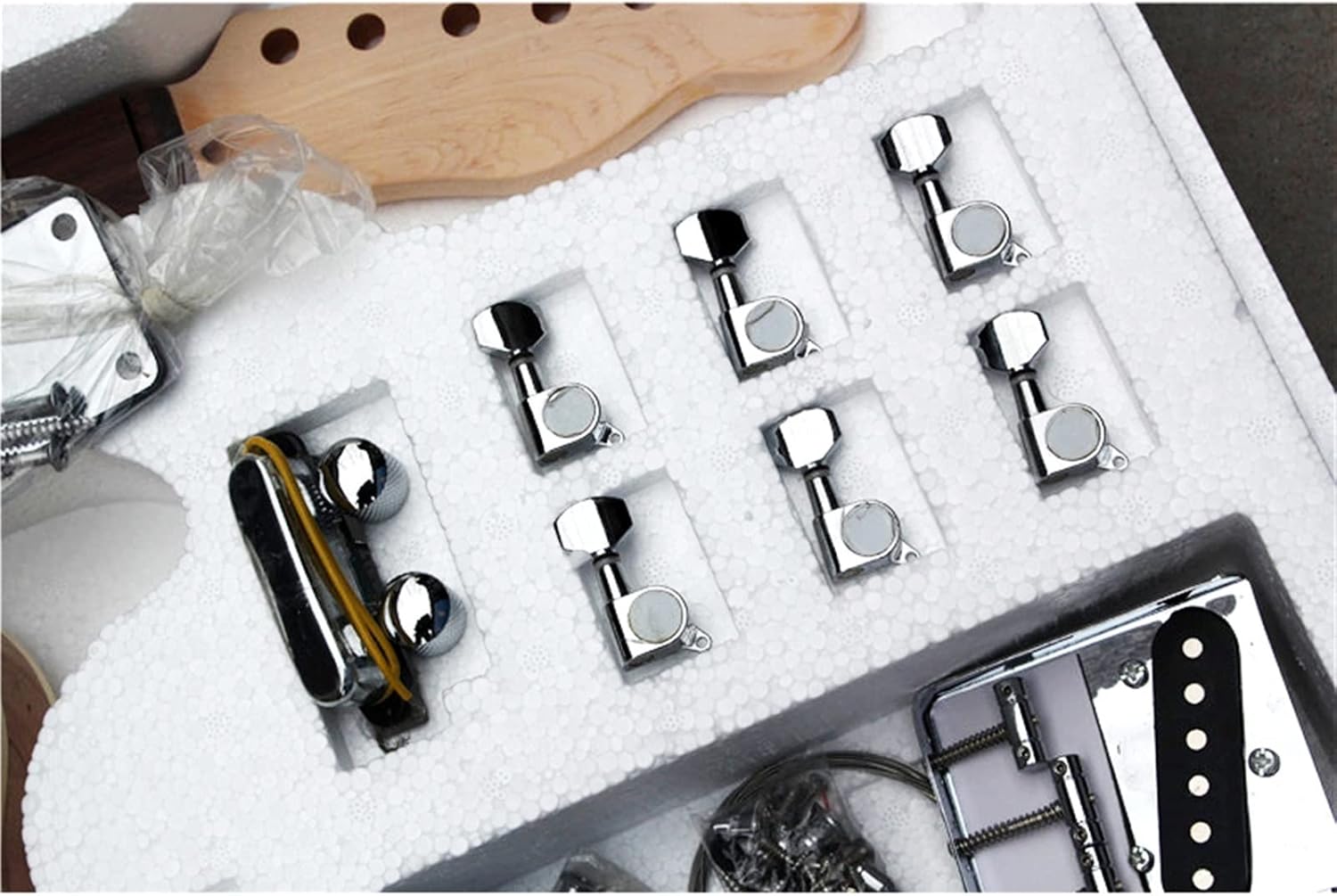 DIY Electric Guitar Kit 6-String Electric Guitar Semi-Finished Products with A Full Set of Accessories Self-Assembly