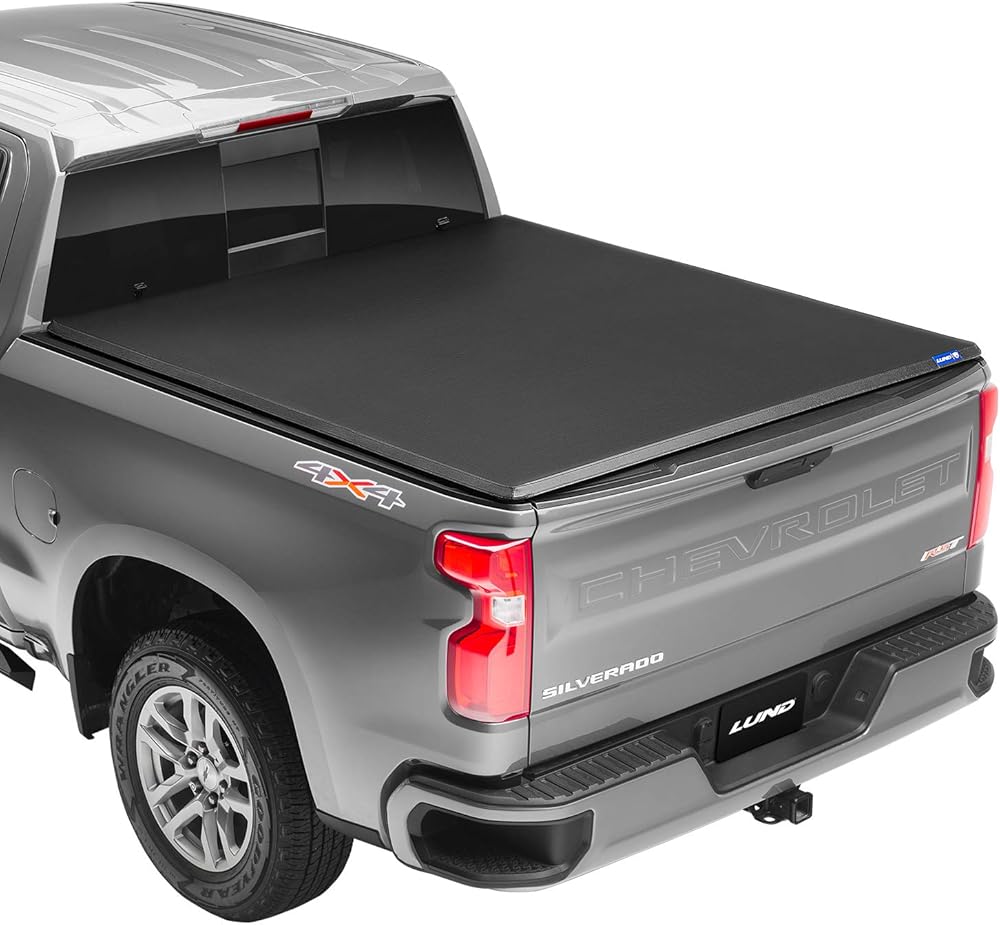 Lund Hard Tri-Fold Hard Folding Truck Bed Tonneau Cover | 969159 | Fits 2014 - 2018, 2019 Legacy/Limited Chevy/GMC Silverado/Sierra 5' 9