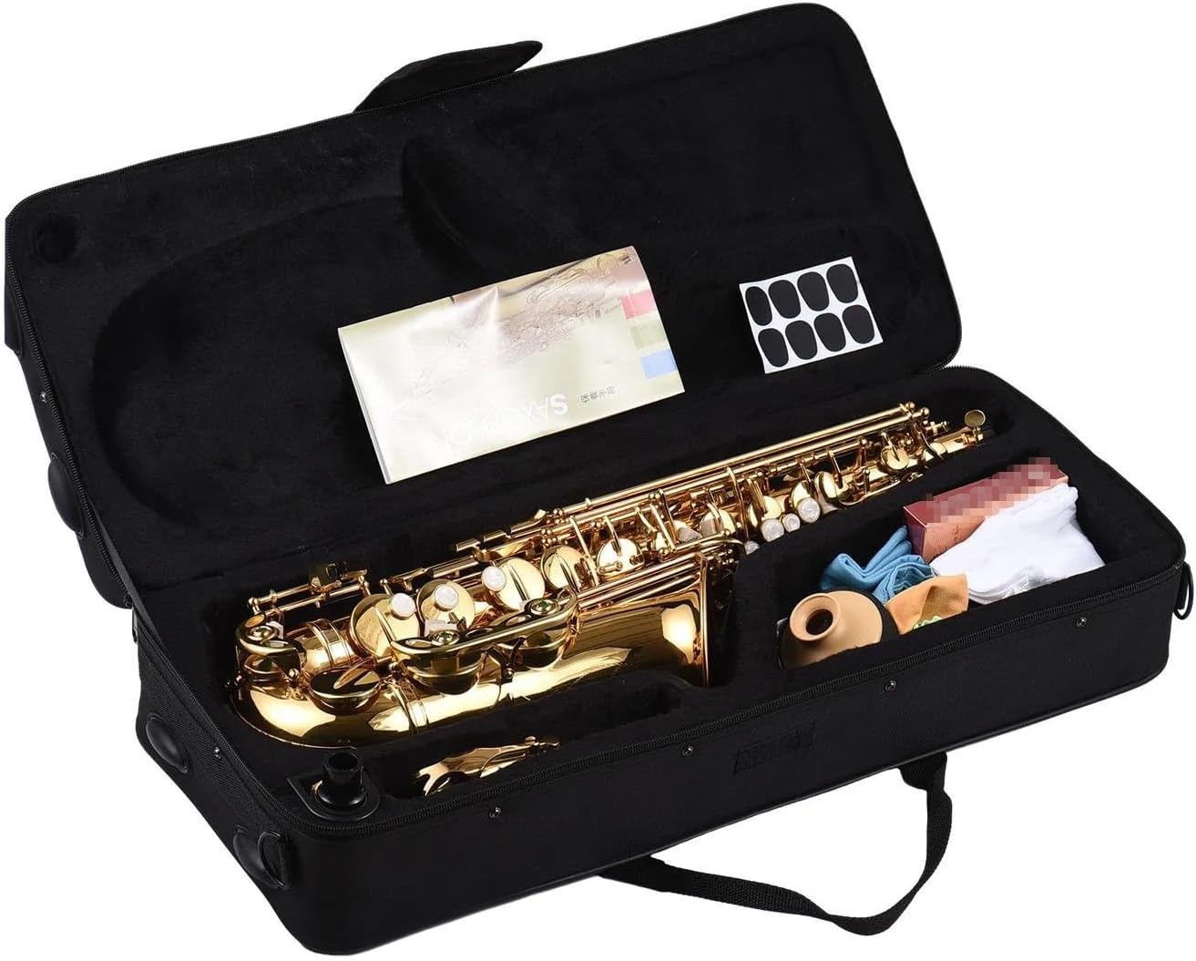 VBDEFRT Woodwind Instruments Eb Alto Saxophone Brass Lacquered Alto Sax Wind Instrument With Carry Case Gloves Accessories