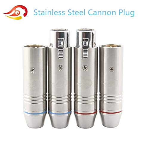 Davitu 10set 3Pin Stainless Steel Audio Cable Plug XLR Cable Connect Cannon Male/Female Jack Line XLR Connector Microphone Mixer - (Color: red)