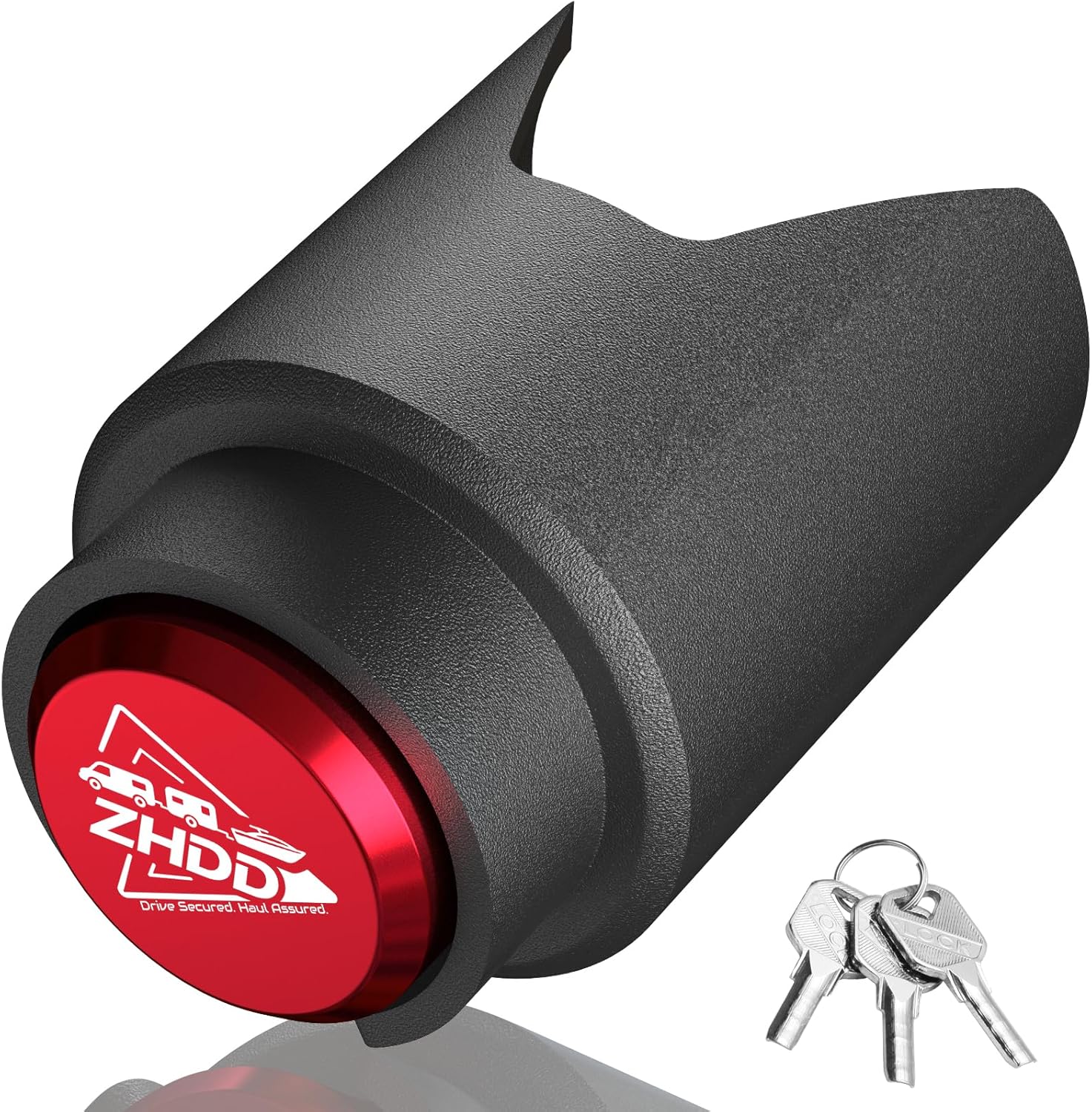 2 Inch Trailer Hitch Lock - 2178 Heavy Duty Anti Theft Lock Secures Ball Coupler and Safety Chains for RV,Boat,Dump,Cargo and Camper Trailers (Red)