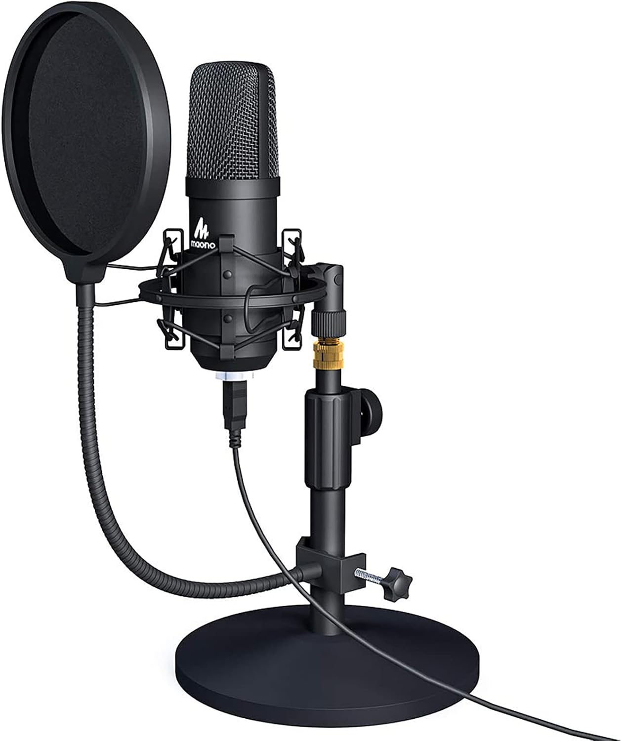 MAONO USB Microphone Kit 192KHZ/24BIT AU-A04T PC Condenser Podcast Streaming Cardioid Mic Plug & Play for Computer, YouTube, Gaming Recording