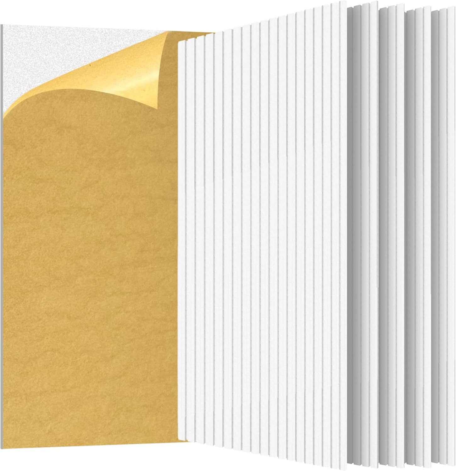 6 Pack Acoustic Wall Panels, 47.2X23.6X0.4 inch Decorative Self-Adhesive Soundproof Panels, Sound Dampening Panels for Home Studio Office, White(White,6)