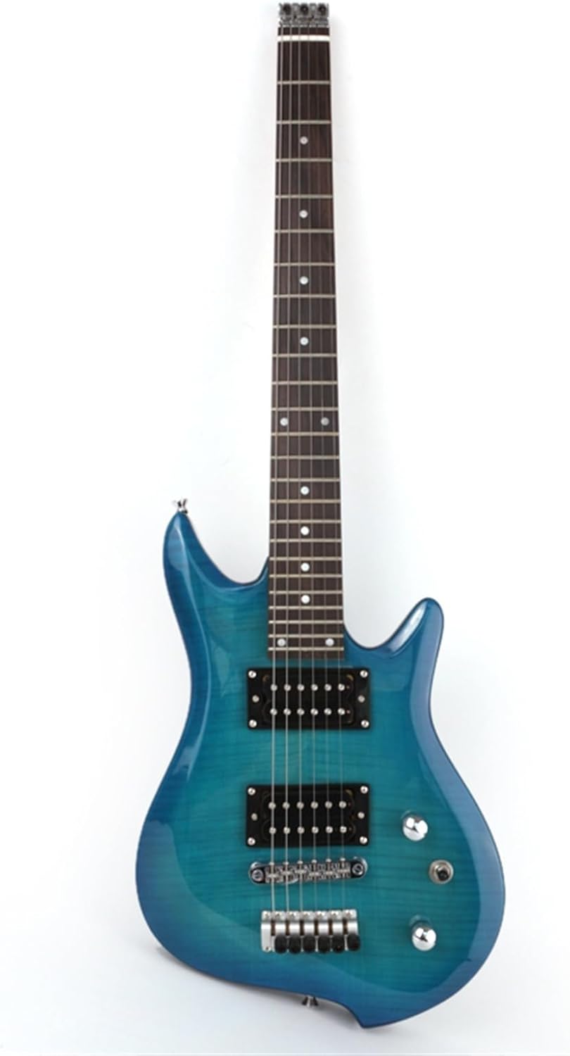 24 Frets Roasted Maple Neck Rosewood Fingerboard Headless Travel Portable Electric Guitar Professional Headless Guitar (Color : 03)