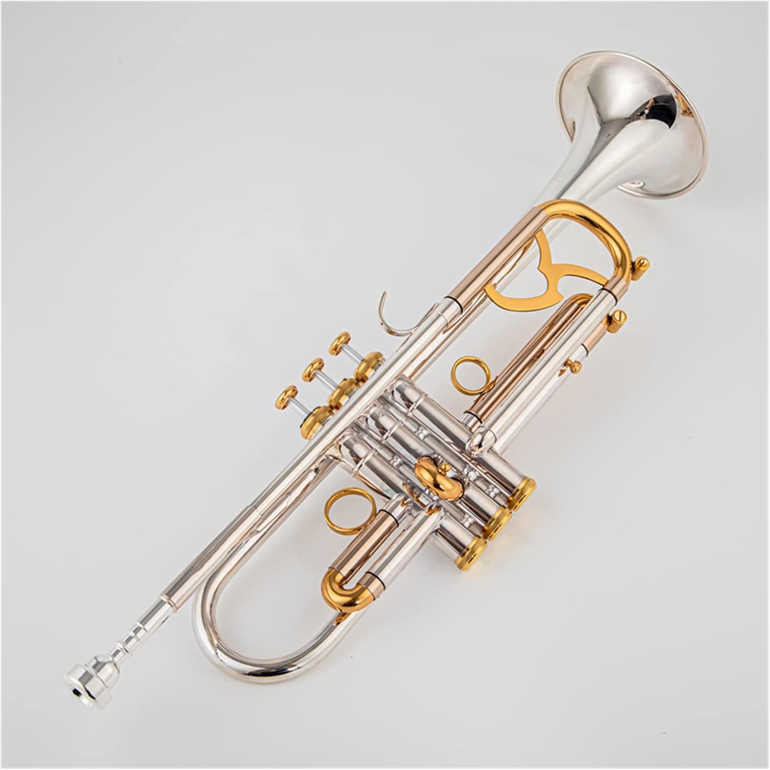 TSTS New Bb Trumpet Instruments Surface Golden Silver Plated Brass Bb Trompeta Professional Musical Instrument Professional Trumpet